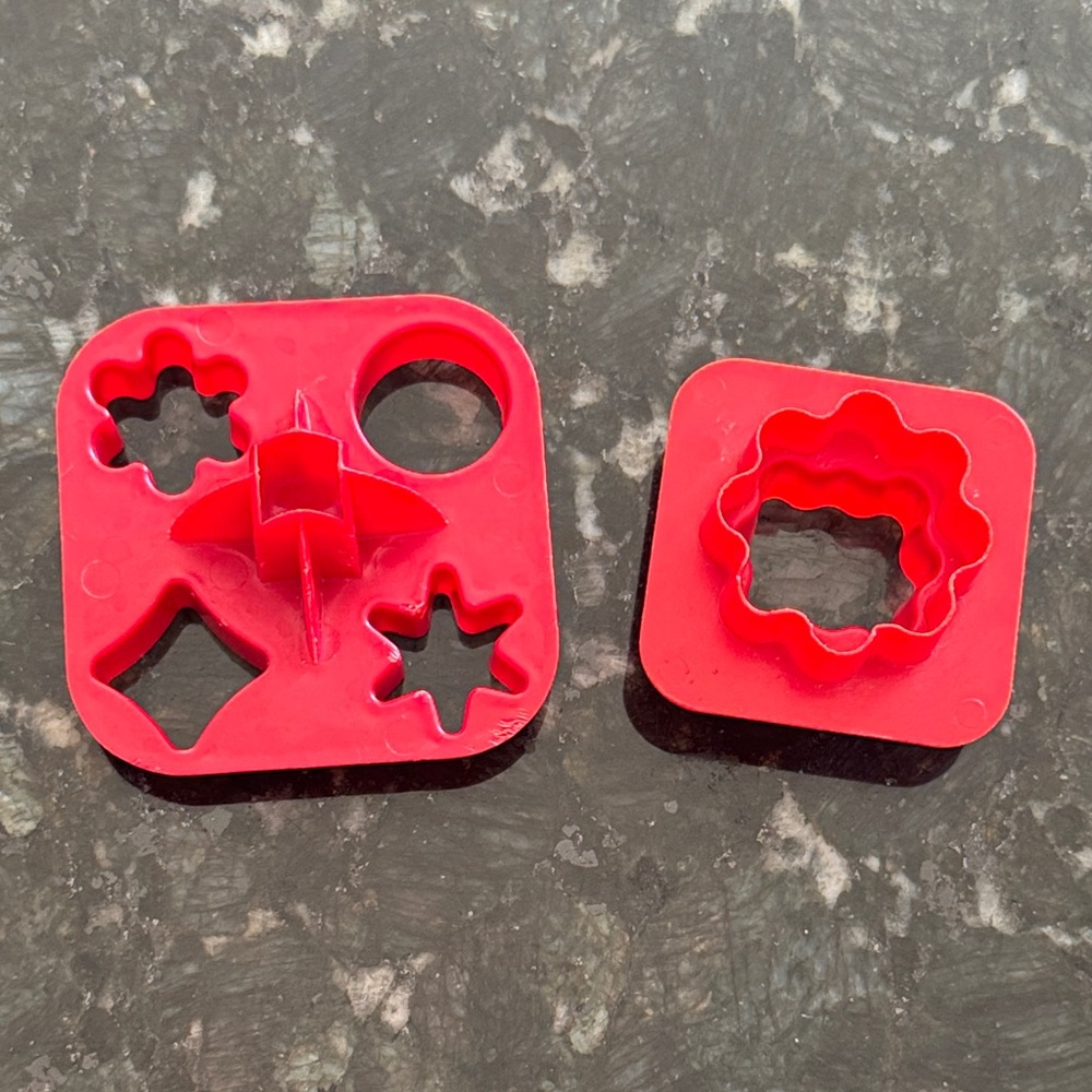 Vintage Tupperware red Cookie Cutters
